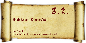 Bekker Konrád névjegykártya